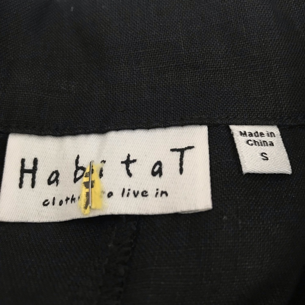 Habitat Black Linen Button-Front Tunic Top Size S - Picture 5 of 6